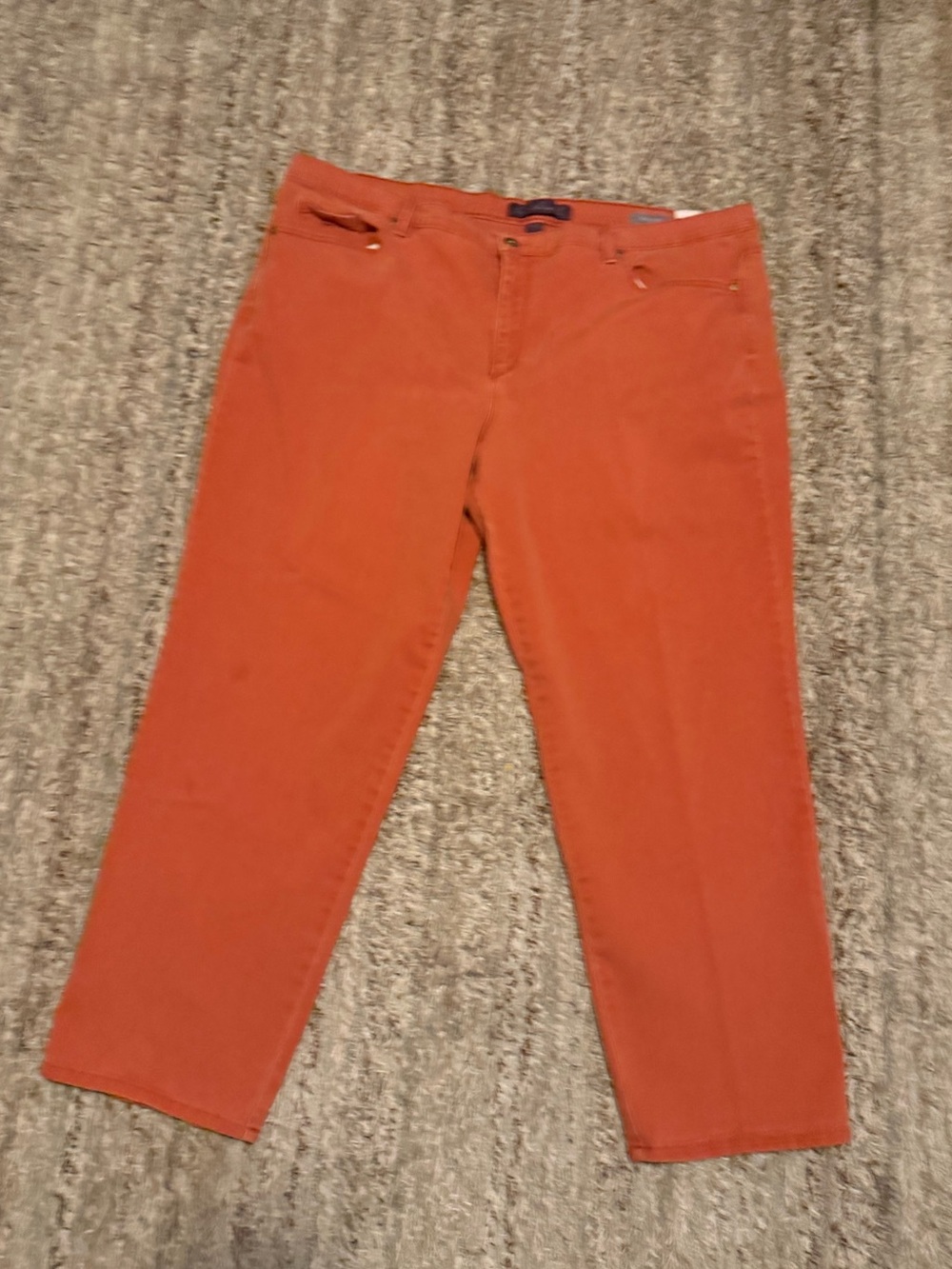 Gloria Vanderbilt Orange Cropped Straight-Leg Jeans
